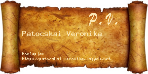 Patocskai Veronika névjegykártya